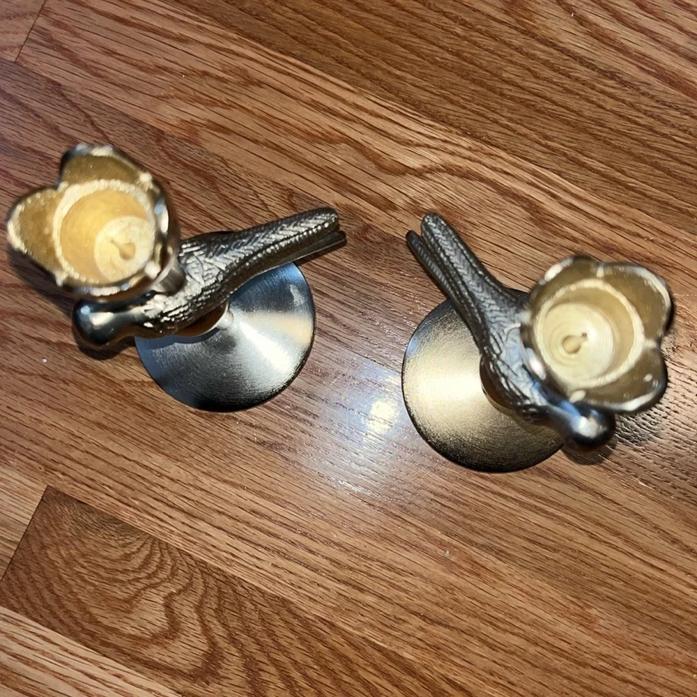 Anthropologie Marizia Sparrow Candlestick Holders Set of 2 Large NIB